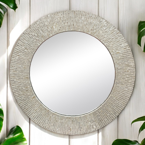 Modern Round Mother of Pearl <b>Mirrors</b> Decor Wall Living Room Bathroom Wall <b>Mirror</b> Wholesale Best Price from Vietnam - Product Image 4