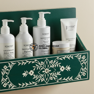 ชั้นวางของตกแต่งห้องน้ำสีเขียว – ชั้นวางติดผนังไม้ทำมือสำหรับตกแต่งบ้านสไตล์โมเดิร์น - Product Image 3