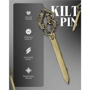 Espada Antigua Thistle Sword, Pin Decorativo Tradicional Escocés para Kilt, Accesorio Tradicional Irlandés, Metal de Alta Calidad, Venta al por Mayor - Product Image 6
