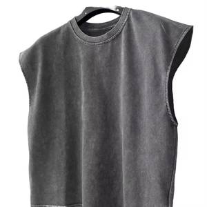 Débardeur Homme Oversize en Coton Délavé à l'Acide, Épaules Tombantes, Style Streetwear, Vente en Gros, OEM, Logo Personnalisé - Product Image 2