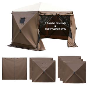 Pareti Laterali per Gazebo 5.67 x 4.85 ft con 1 Porta con Cerniera e 2 Finestre, Accessori per Tenda Impermeabile e Protezione Solare - Product Image 1