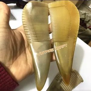 Handcrafted Natural Horn <b>Hair</b> <b>Comb</b> One Side Rough One Side Polished Customizable Vintage Craft Technique Animal Style - Product Image 2