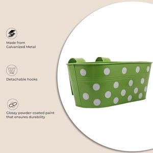Maceta Colgante Moderna con Revestimiento de Polvo de Hierro, Diseño Ovalado con Puntos, para Hogar y Balcón, Disponible en Varios Colores - Product Image 5