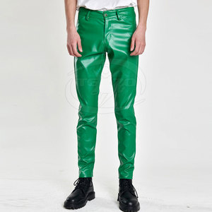 กางเกงหนังผู้ชายดีไซน์ใหม่ สีสันปรับแต่งได้ ทรงตรง น้ำหนักเบา เอวกลาง สไตล์ลำลอง สำหรับฤดูหนาว สตรีทแวร์ - Product Image 6