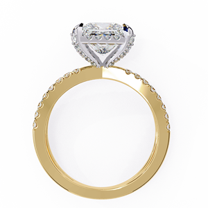 Bague de mariage en or massif 14K avec diamant de laboratoire taille princesse, halo et sangle fendue, 2,25 CTW DEF VVS, certifiée IGI, vente en gros - Product Image 4