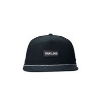 Casquette de golf imperméable à séchage rapide avec logo personnalisé sur le côté, visière plate, respirante, trous découpés au laser, fermeture snapback pour hommes, sports de plein air