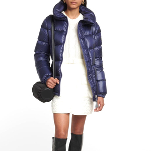 High Quality Solid Pattern Knitted Puffer Jacket Women Plus Size Customizable Zipper Embroidered Logo Waterproof Breathable Soft - Product Image 1