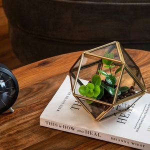 Geometric Metal Candle <b>Lantern</b> Gold Frame <b>Tealight</b> Holder Wholesale Bulk MOQ for Home Wedding Decor - Product Image 4