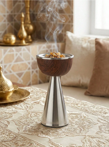 Luxury Stainless Steel and Wooden <b>Bakhoor</b> Burner Modern Arabic <b>Oud</b> Incense Burner for Home Decor Arabic <b>bakhoor</b> burner - Product Image 2