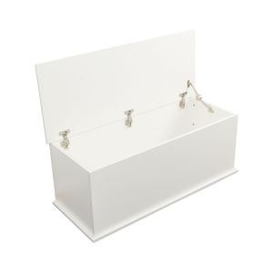 Banc de rangement en bois blanc avec plateau relevable, coffre de rangement, organisateur d'entrée, meuble de maison pour l'organisation de table basse - Product Image 5