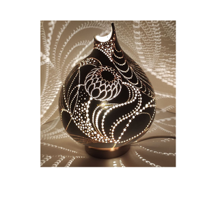 Lámparas de calabaza ecológicas hechas a mano con calabaza natural seca, accesorio de iluminación único para decoración del hogar y espacios habitables. - Product Image 4