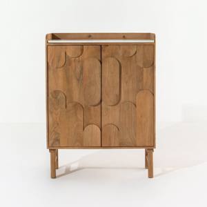 Mueble Bar de Madera Maciza Vandana Vesta Pebble, Mueble de Almacenamiento para Bar en Casa, Diseño Moderno - Product Image 3