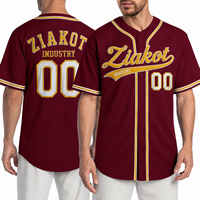 Maillot de baseball authentique personnalisé respirant avec logo frontal, rouge cramoisi, blanc et or, le plus vendu pour les équipes