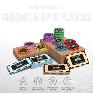 Juego de Fichas de Póker Axiom de 300/500 Piezas con 10/20 Placas de 40/45/50 mm, Fichas de Cerámica de 10/14/17 g, Bandeja Incluida - Product Image 3