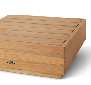 Table basse d'extérieur moderne et durable en teck massif avec rangement dissimulé intégré pour salon, patio, jardin, hôtel ou complexe hôtelier - Product Image 3