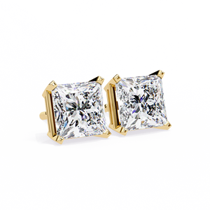 Classic 4 Prong Princess Cut E VS 1.5 ct Each Lab Grown Diamond 14K Gold IGI Certified <b>Earring</b> <b>Tops</b> for Gift Party & Anniversary - Product Image 1