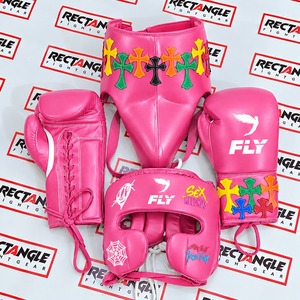 Chrome Hearts Leather Fly Comfortable Boxing Sparring Set with Gloves Head & <b>Groin</b> <b>Guards</b> for Training & Competition All Seasons - Product Image 4