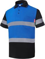 Camiseta Polo para Hombre de Alta Visibilidad con Bolsillos Reflectantes para Construcción