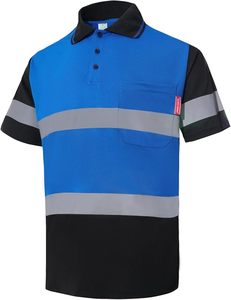 <b>Polo</b> <b>Shirt</b> for Men High Visibility Reflective <b>Work</b> <b>Shirt</b> with Pockets for Construction - Product Image 2