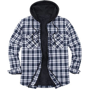 Vestes pour hommes avec fermeture éclair sur le devant, de haute qualité, chemises en flanelle polaire pour hommes, manteaux tendance hip-hop, vêtements de rue, veste en flanelle - Product Image 3