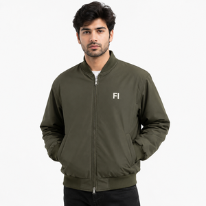 Chaqueta Bomber Personalizada, Ligera, con Cierre Frontal, Ribete de Punto, Estilo Urbano Y2K, Chaquetas para Hombre, Venta al Por Mayor, Fabricante de Ropa OEM - Product Image 1