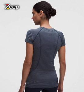 XEEP Customize <b>Women's</b> Casual Lightweight Workout <b>T</b>-<b>Shirt</b> Loose Fit Short Sleeve Breathable <b>V</b>-<b>neck</b> Embroidered Knitted Letter - Product Image 2