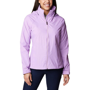 Chaqueta cortavientos personalizada de lavanda para mujer, impermeable, ligera, con capucha, para deportes al aire libre, para primavera y otoño. - Product Image 1