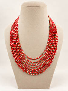 สร้อยคอประดับด้วยปะการังธรรมชาติและไข่มุกน้ำจืด - Product Image 1