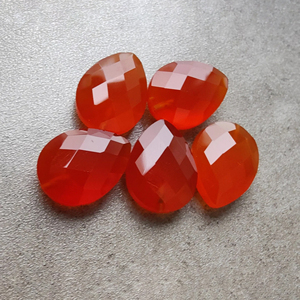 Carnelian naturel, taille briolette, coupe checker, forme poire, calibré, qualité AAA+, pour la fabrication de bijoux - Product Image 3