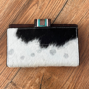 Gran oferta, cartera plegable de cuero con herramientas hechas a mano, cartera occidental para ocultar el pelo, cartera para tarjetas de crédito, cartera de mano Floral de piel de vaca occidental para mujer - Product Image 4