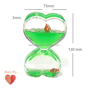 Temporizador Líquido de Plástico en Forma de Corazón con Pez Flotante Color Azul para Decoración del Día de San Valentín - Product Image 3
