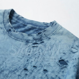 เสื้อยืดผู้ชายทรงบ็อกซี่โอเวอร์ไซส์ ผ้าฝ้ายฟลีซคุณภาพสูง 100% สไตล์วินเทจ ลุคดิสเทรส ไหล่ตก ทรงหลวม แห้งเร็ว เหมาะสำหรับสตรีทแฟชั่น - Product Image 3