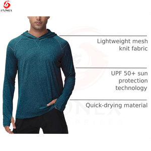เสื้อแรชการ์ดแขนยาวสำหรับผู้ชาย ป้องกันรังสียูวี UPF 50+ แห้งเร็ว ระบายอากาศได้ดี เป็นมิตรกับสิ่งแวดล้อม เหมาะสำหรับเล่นกีฬาทางน้ำและเล่นเซิร์ฟ - Product Image 4