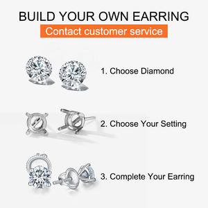 Boucles d'oreilles clous ovales en diamant de laboratoire AMBER JEWELS de qualité supérieure, D VS1, quatre griffes, or 14K plaqué rhodium, bijoux fins classiques IGI - Product Image 2