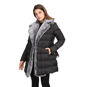 Veste matelassée imperméable de haute qualité avec doublure en fausse fourrure, fermeture éclair intégrale, capuche amovible, pour femme, hiver - Product Image 2