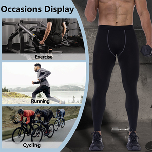 Customized Made Men's Outdoor Running Wear Compression Leggings Sports Gym Fitness Compression Pants - Product Image 6