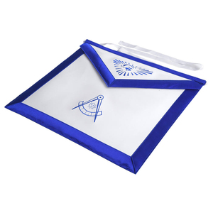 Past Master Blue Lodge <b>Apron</b> - <b>White</b> Tape Ties Premium Masonic <b>Aprons</b> crafted with fine embroidery, - Product Image 3