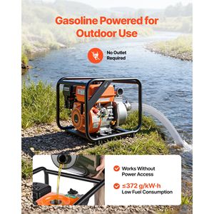 Pompa per Trasferimento Acque Reflue a Benzina 132 GPM 7HP con Motore Portatile e Tubo di Scarico da 25 Piedi per Irrigazione Agricola - Product Image 4
