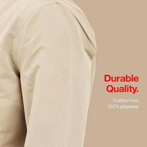 เสื้อแจ็คเก็ตบอมเบอร์สีเบจสำหรับผู้ชาย สีพื้น ปิดด้วยซิป คอตั้ง ผ้าแคนวาส ระบายอากาศได้ดี เหมาะสำหรับฤดูหนาว ทรงปกติ - Product Image 3