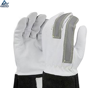 Guantes de Soldadura de Cuero Vacuno Rojo con Logotipo Personalizado, Guantes de Trabajo Ignífugos de Alta Calidad a Buen Precio para Soldadores - Product Image 5