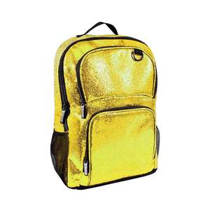 Mochila Dorada Brillante con Ribete Negro, Múltiples Bolsillos, Bolsa Deportiva, Material Duradero de Alta Calidad, Mochila Deportiva para Animadoras - Product Image 1