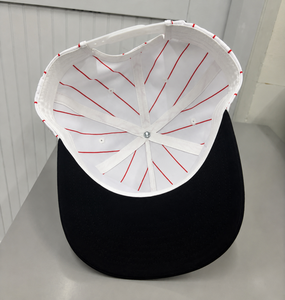 Gorra Snapback Personalizada al por Mayor con Logotipo, Rayas Blancas y Rojas, Visera Plana, 5 Paneles, Perfil Medio, Alta Calidad, Unisex - Product Image 4