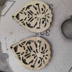 Fashionable Elegant Laser Cutting Wooden Earrings <b>Set</b> <b>for</b> <b>Women</b> Fashion <b>Jewellery</b> Hoop Earring from Falak World Export - Product Image 2