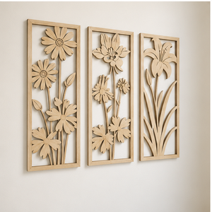 Décoration murale en bois bohème, motif feuillage, rectangle, fait main, grande taille, décoration intérieure - Product Image 4