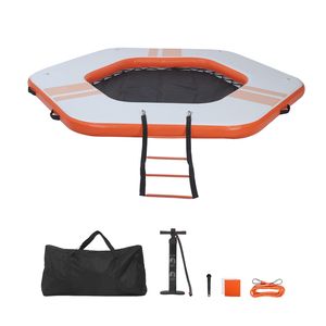 8.5x8.5 FT Non-Slip <b>Inflatable</b> Floating Dock Platform Portable with Detachable Carrying Bag for Water Sports or Leisure - Product Image 1