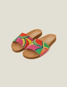 Sandalias Planas con Cuentas Coloridas para Mujer, Calzado de Verano, Diseño Multicolor, Material Personalizado, Cómodas y Modernas - Product Image 1