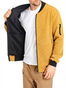 Custom <b>Men's</b> <b>Lightweight</b> Varsity Bomber <b>Jacket</b> Stand Collar Zip Up Washed Woven Breathable Casual Streetwear <b>Jacket</b> OEM Service - Product Image 6