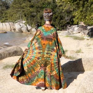 Dernier design Taille unique Kimono avec ceinture Beau Kimono avec tissu rayonne Fait à la main Tie Dye Design Femmes Kimono Robe - Product Image 3