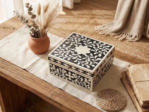 Boîte de rangement décorative artisanale en os incrusté pour bijoux, coffret à souvenirs haut de gamme pour la maison, le bureau, les boutiques et l'hôtellerie - Product Image 2