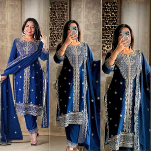 New Bollywood Style Cinon Top-Pent and Dupatta Set Fully Stitched and Ready to Wear for Parties - Product Image 6